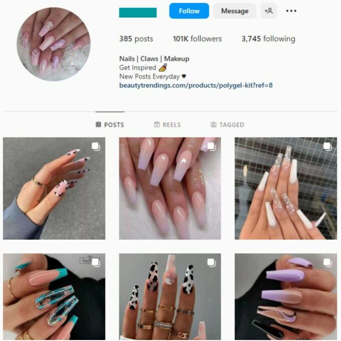 100K Beauty Nails Instagram Account for sale