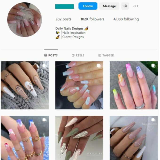 100K Beauty Nails Instagram Account for sale