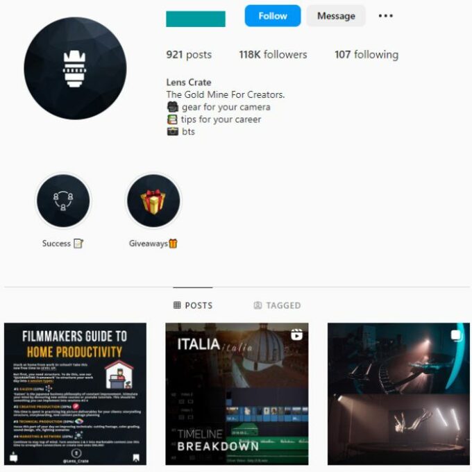 110K Photography Videography Instagram Account for sale