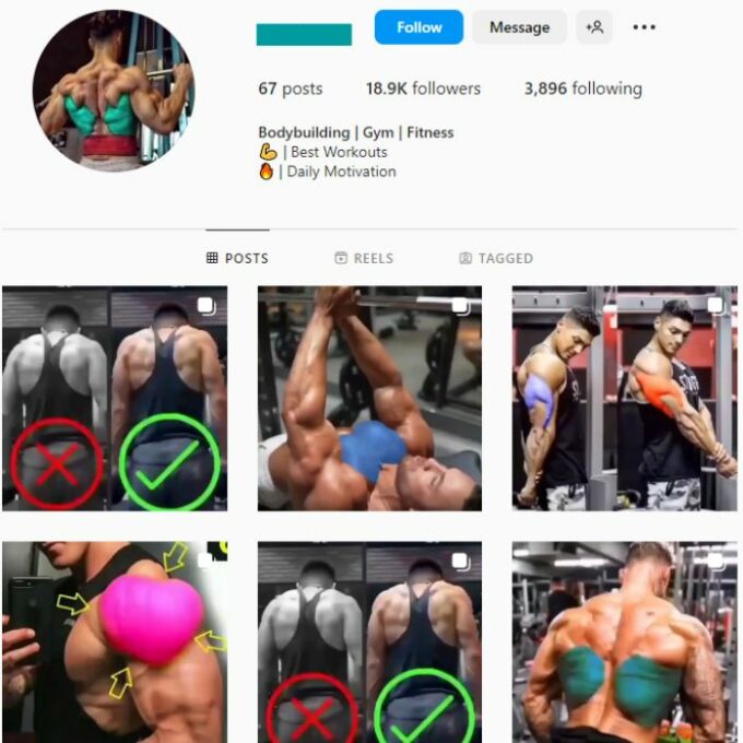 18K Male Fitness Gym Instagram Account for sale