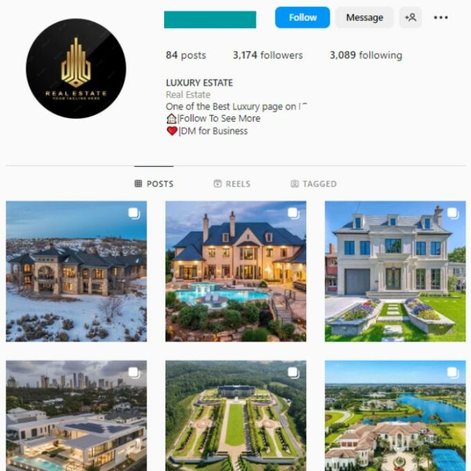 3K Luxury Homes Instagram Account for sale