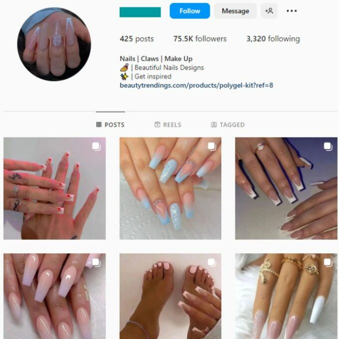 75K Fashion Nails Instagram Account for sale