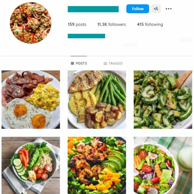 11K Healthy Foods Instagram Account for sale