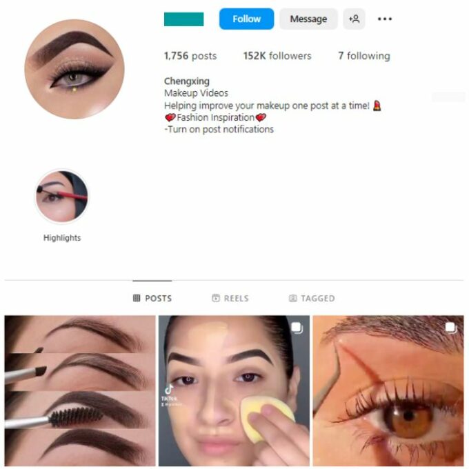 150K Beauty Makeup Instagram Account for sale