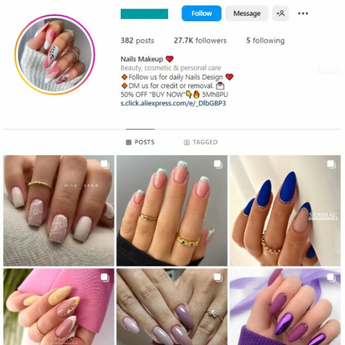 25K Beauty Nails Instagram Account for sale