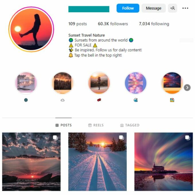 55K Travel Nature Instagram Account for sale