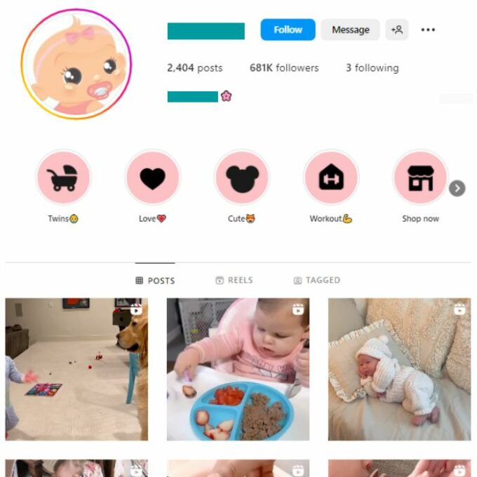 675K Kids Babies Instagram Account for sale