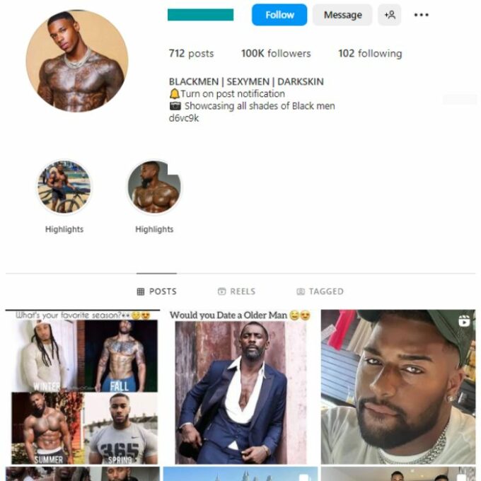 95K Black Men Instagram Account for sale