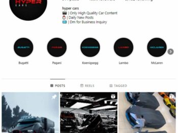 100K Supercars Instagram Account for sale