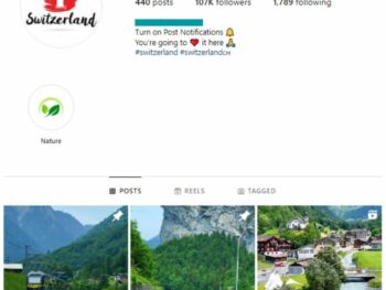 100K Travel Switzerland Instagram Account for sale