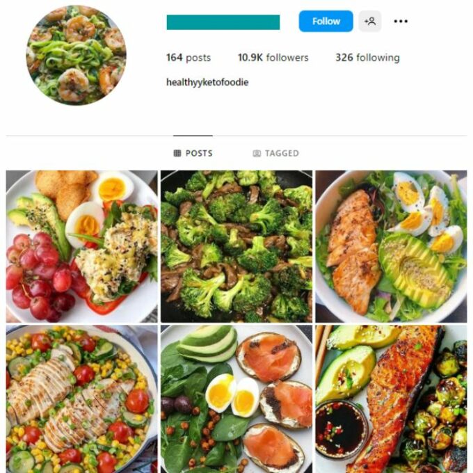 10K Keto Diet Food Instagram Account for sale