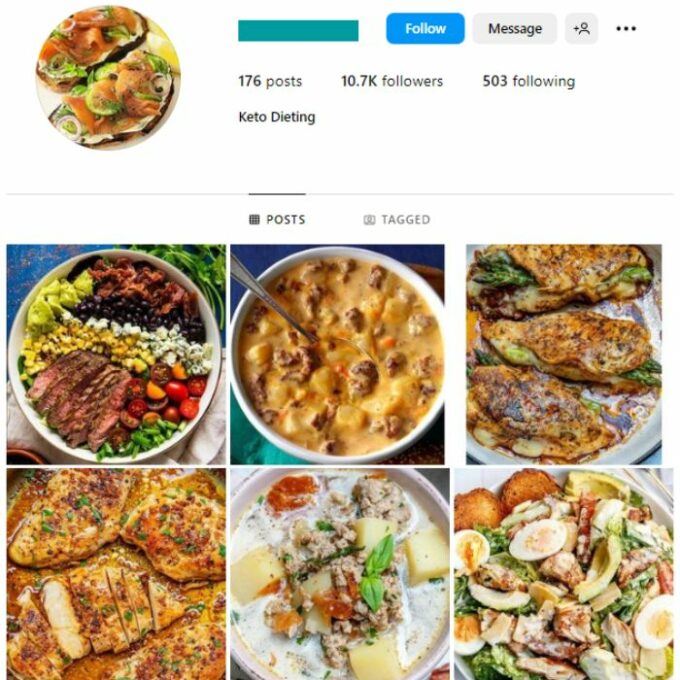 10K Keto Diet Food Instagram Account for sale