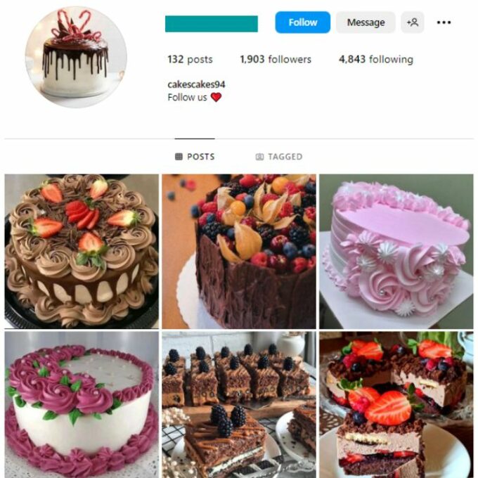 2K Desserts Cakes Instagram Account for sale