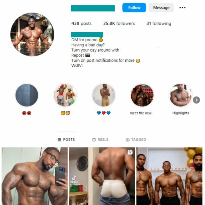 35K Black Men Instagram Account for sale