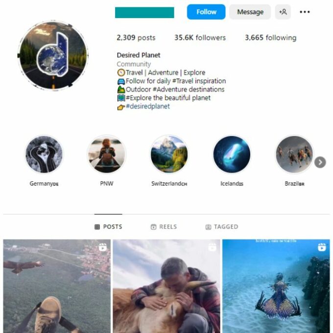 35K Destinations Travel Instagram Account for sale