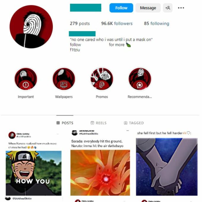 90k Anime Instagram Account for sale