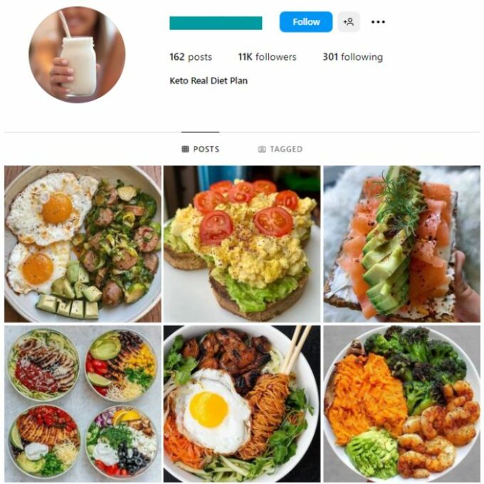 11K Food Keto Diet Instagram Account for sale