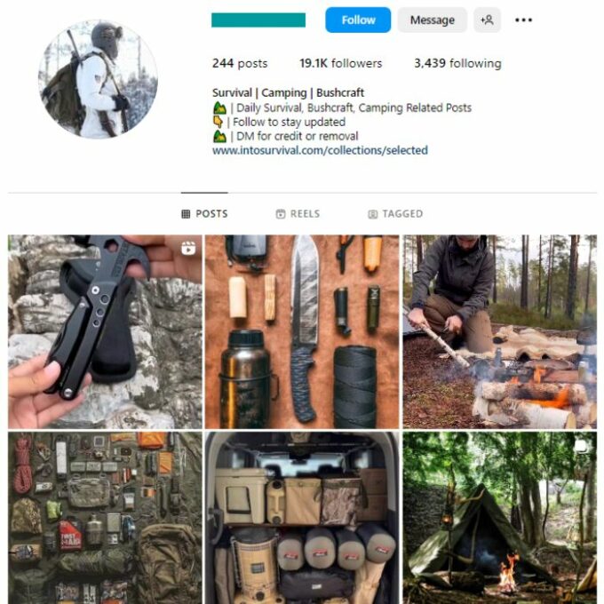 20k Camping Outdoors Instagram Account for sale