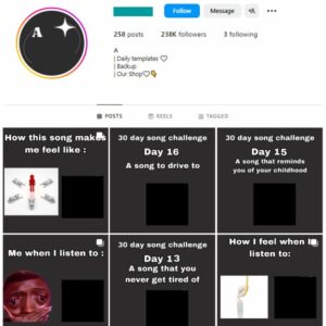 230K Songs Music Instagram Account for sale