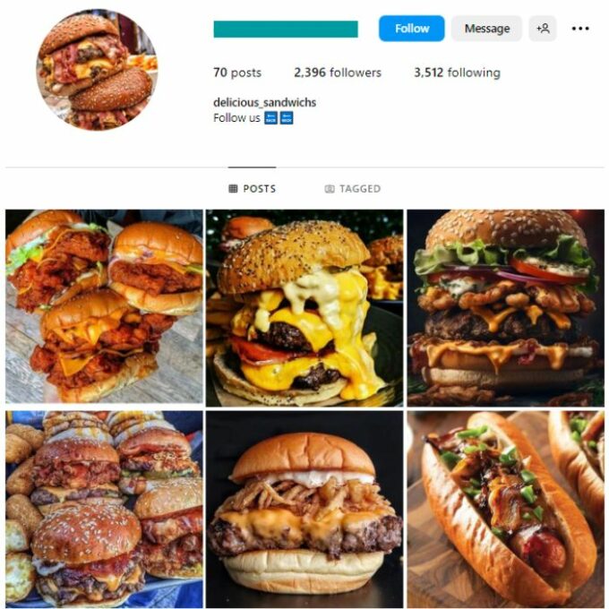 2K Fast Food Instagram Account for sale