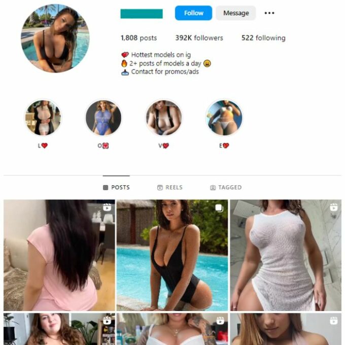 390K Babes Hot Girls Instagram Account for sale