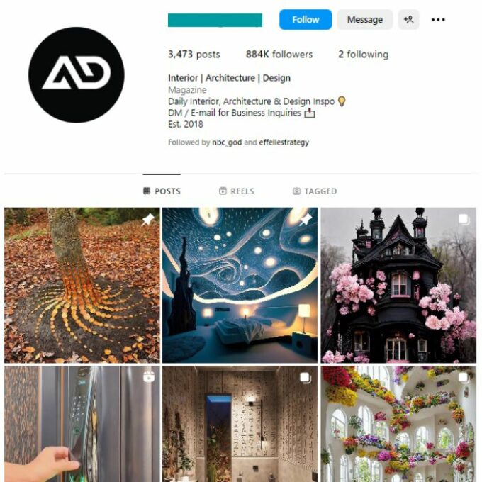 880K Architecture Interior Design Instagram Account for sale