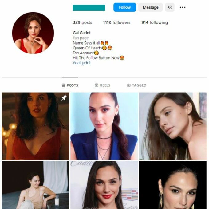 110K Gal Gadot Fan Instagram Account for sale