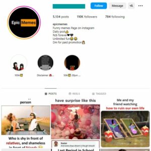 110K Memes Instagram Account for sale