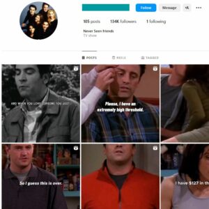 130K Friends TV Show Instagram Account for Sale
