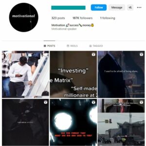 180K Business Motivation Instagram Account for sale