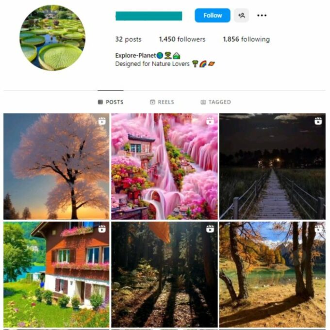 1K Travel Destinations Instagram Account for sale