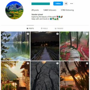 1K Travel Destinations Instagram Account for sale