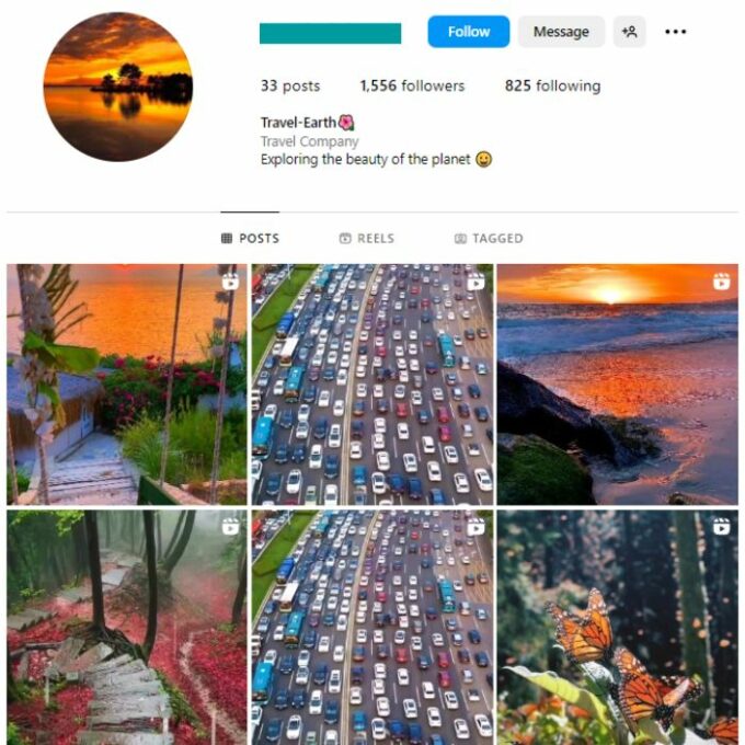 1K Travel Nature Instagram Account for sale