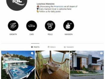 20K Luxury Homes Instagram Account for sale