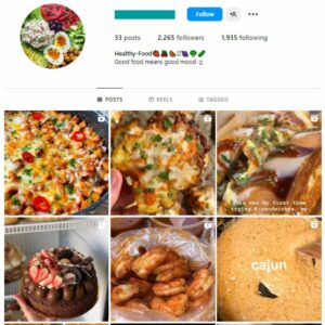 2K Healthy Food Instagram Account for sale