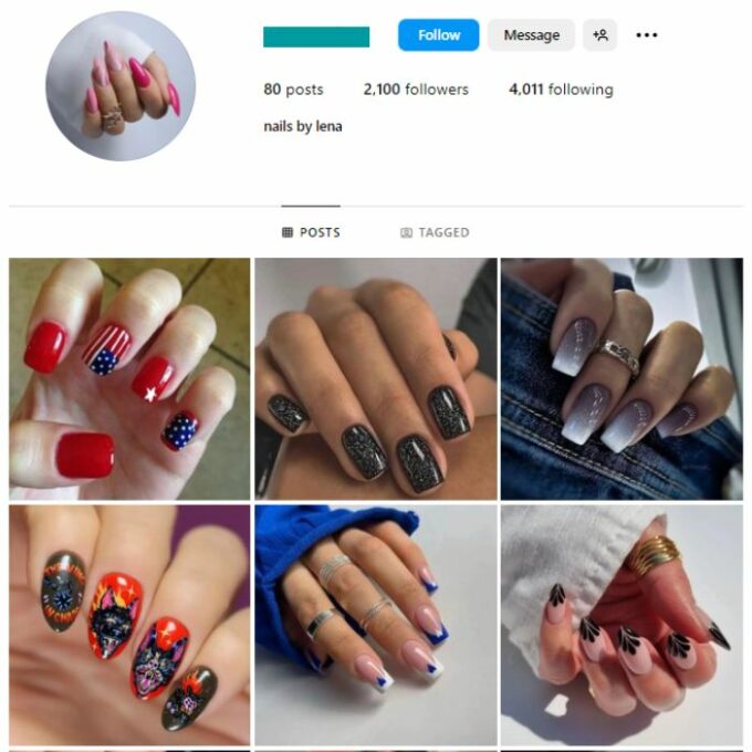 2K Nails Makeup Instagram Account for sale