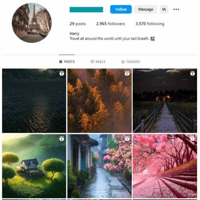 2K Travel Destinations Instagram Account for sale