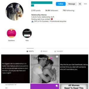 35K Love Quotes Instagram Account for sale