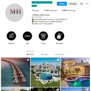 35K Luxury Homes Instagram Account for sale