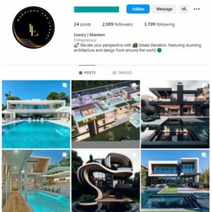 3K Luxury Mansions Instagram Account for sale