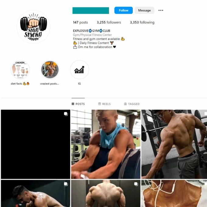 3K Male Fitness Instagram Account for Sale