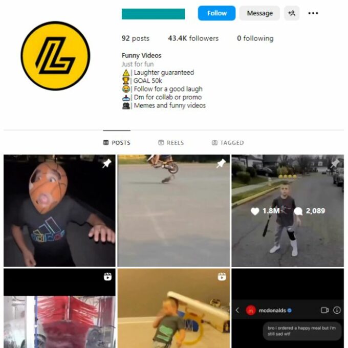 40K Funny Videos Memes Instagram Account for sale