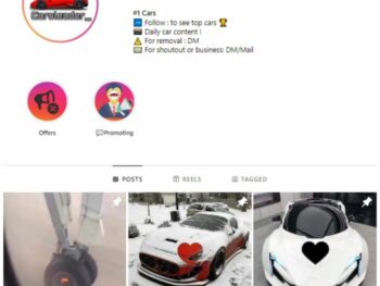450K Supercars Instagram Account for sale
