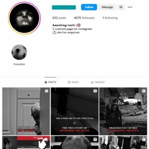 460K Scary Horror Instagram Account for sale