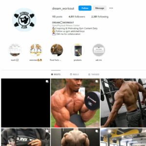 4K Men's Fitness Workout Instagram Account for Sale