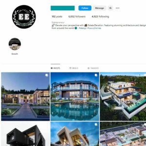 6K Real Estate Mansions Instagram Account for Sale