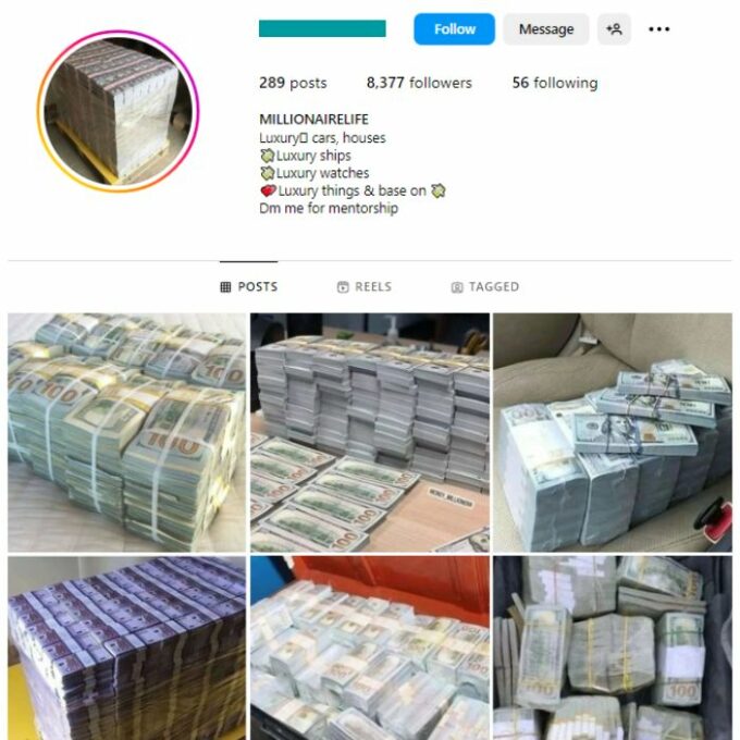 8K Money Motivation Instagram Account for sale