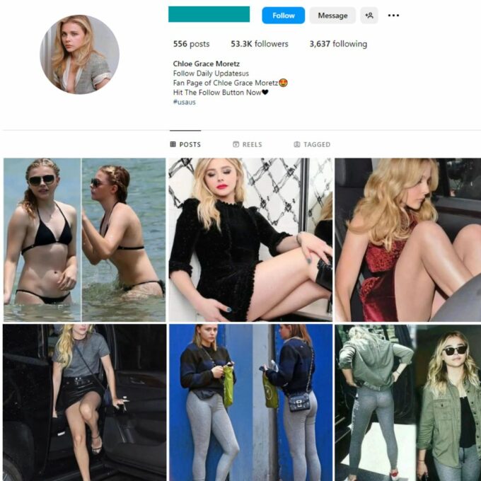 Buy Chloe Grace Moretz Fan Instagram Account with 50K Followers