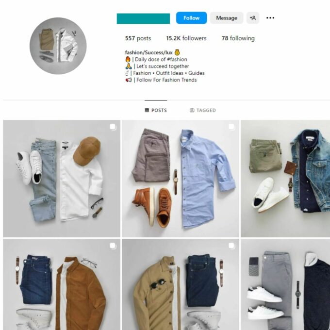Buy Men's Fashion Outfits Instagram Account with 15K Followers