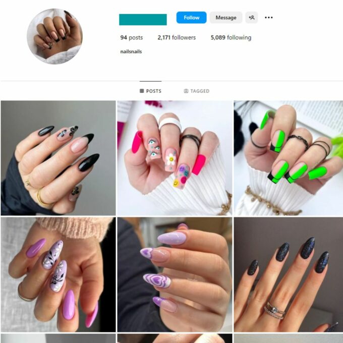 Buy Nails Fashion Instagram Account with 2K Followers